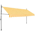 Tenda da Sole Retrattile Manuale LED 350 cm Bianca e Arancione
