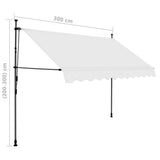 Tenda da Sole Retrattile Manuale con LED 300 cm Crema