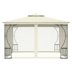 Gazebo con Tende 300x300x265 cm Crema