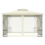 Gazebo con Tende 300x300x265 cm Crema