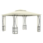Gazebo con Tende 300x300x265 cm Crema