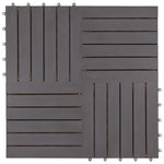 Pannelli Decking 20 pz Grigio Slavato 30x30cm Massello d'Acacia