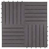 Pannelli Decking 20 pz Grigio Slavato 30x30cm Massello d'Acacia