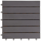 Pannelli Decking 20 pz Grigio Slavato 30x30cm Massello d'Acacia