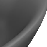 Lavabo Troppopieno Ovale Grigio Scuro Opaco 58,5x39cm Ceramica