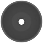 Lavandino Lusso Rotondo Grigio Scuro Opaco 40x15 cm in Ceramica