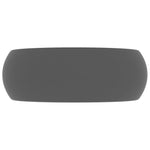 Lavandino Lusso Rotondo Grigio Scuro Opaco 40x15 cm in Ceramica