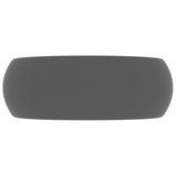 Lavandino Lusso Rotondo Grigio Scuro Opaco 40x15 cm in Ceramica