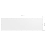 Paravento Balcone Bianco 120x400 cm Tessuto Oxford