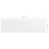 Paravento Balcone Bianco 120x400 cm Tessuto Oxford