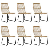 Set da Pranzo da Giardino 7 pz in Polyrattan e Vetro