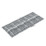 Sedie Giardino 2 pz con Cuscino Grigio a Quadri Teak Massello