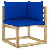 Set Divani da Giardino 7pz con Cuscini Legno di Pino Impregnato