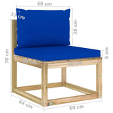 Set Divani da Giardino 7pz con Cuscini Legno di Pino Impregnato