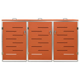 Copribidone per Spazzatura Triplo 207x77,5x112,5cm Acciaio Inox