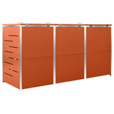 Copribidone per Spazzatura Triplo 207x77,5x112,5cm Acciaio Inox