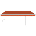 Tenda da Sole Retrattile Manuale Pali 4,5x3 m Arancio Marrone