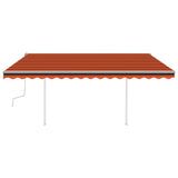 Tenda da Sole Retrattile Manuale Pali 4,5x3 m Arancio Marrone