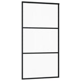 Porta Scorrevole in Vetro ESG e Alluminio 102x205 cm Nera
