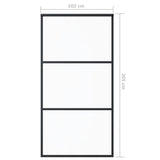 Porta Scorrevole in Vetro ESG e Alluminio 102x205 cm Nera