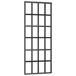 Porta Scorrevole in Vetro ESG e Alluminio 76x205 cm Nera