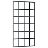 Porta Scorrevole in Vetro ESG e Alluminio 102x205 cm Nera
