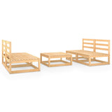 Set Divani da Giardino 5 pz in Legno Massello di Pino