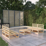 Set Divani da Giardino 5 pz in Legno Massello di Pino