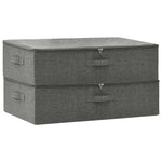 Scatole Portaoggetti 2 pz in Tessuto 70x40x18 cm Antracite