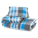 Set Copripiumino Blu e Grigio 135x200 cm in Cotone