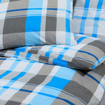 Set Copripiumino Blu e Grigio 135x200 cm in Cotone