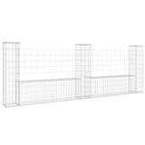 Cesto Gabbione a U con 3 Pali in Ferro 260x20x100 cm