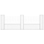 Cesto Gabbione a U con 3 Pali in Ferro 260x20x100 cm