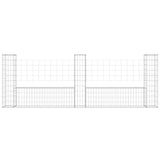 Cesto Gabbione a U con 3 Pali in Ferro 260x20x100 cm