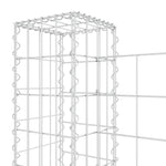 Cesto Gabbione a U con 3 Pali in Ferro 260x20x100 cm