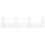 Cesto Gabbione a U con 4 Pali in Ferro 380x20x100 cm