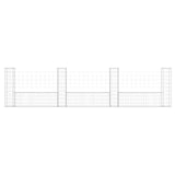 Cesto Gabbione a U con 4 Pali in Ferro 380x20x100 cm
