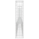 Cesto Gabbione a U con 4 Pali in Ferro 380x20x100 cm