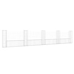 Cesto Gabbione a U con 5 Pali in Ferro 500x20x100 cm