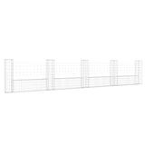 Cesto Gabbione a U con 5 Pali in Ferro 500x20x100 cm