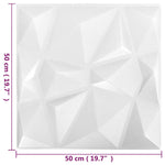 Pannelli Murali 3D 48 pz 50x50 cm Bianchi a Diamante 12 m