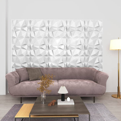 Pannelli Murali 3D 48 pz 50x50 cm Bianchi a Diamante 12 m