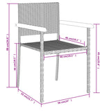 Set Mobili da Pranzo per Giardino 3 pz Nero