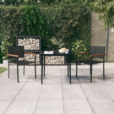 Set Mobili da Pranzo per Giardino 3 pz Nero