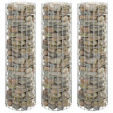 Fioriere Gabbione Circolare 3 pz in Acciaio Zincato 30x100 cm