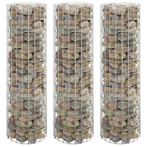 Fioriere Gabbione Circolare 3 pz in Acciaio Zincato 30x100 cm