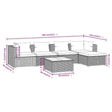 Set Divani da Giardino 6 pz con Cuscini in Polyrattan Nero