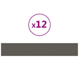 Pannelli Murali 12 pz Grigio Scuro 90x15 cm Velluto 1,62 m