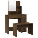 Set Tavolo da Toeletta Rovere Marrone 86,5x35x136 cm
