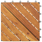 Piastrelle Esterni 30 pz Marroni 30x30 cm Legno Massello Acacia